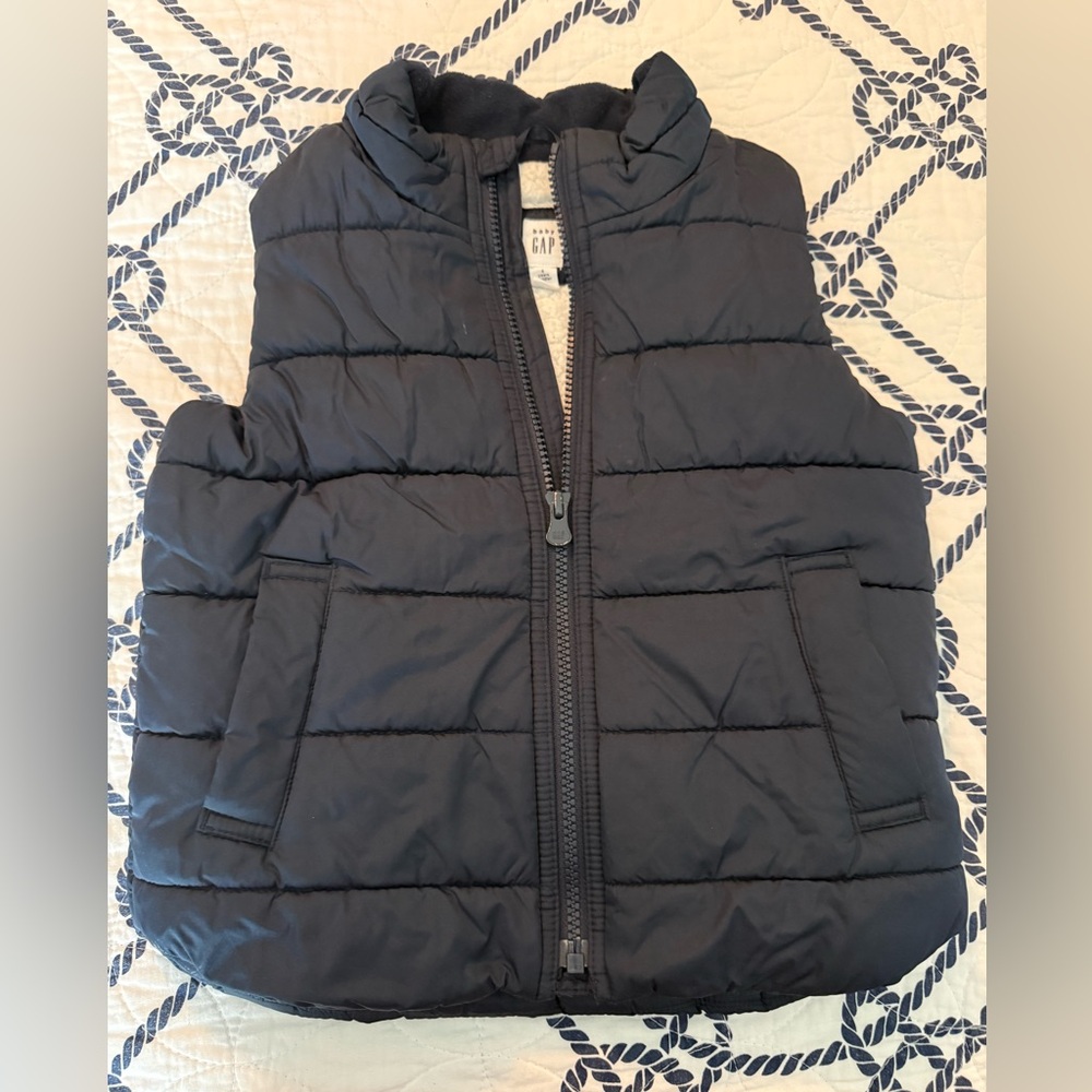 GAP Baby Navy Quilted Vest